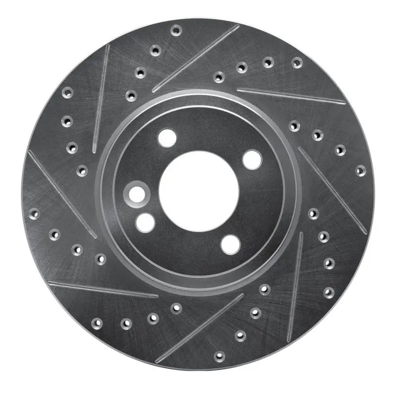 R1 02-06 Mini Cooper (Excl Clubman) Front Left Drilled & Slotted Silver Brake Rotor 1