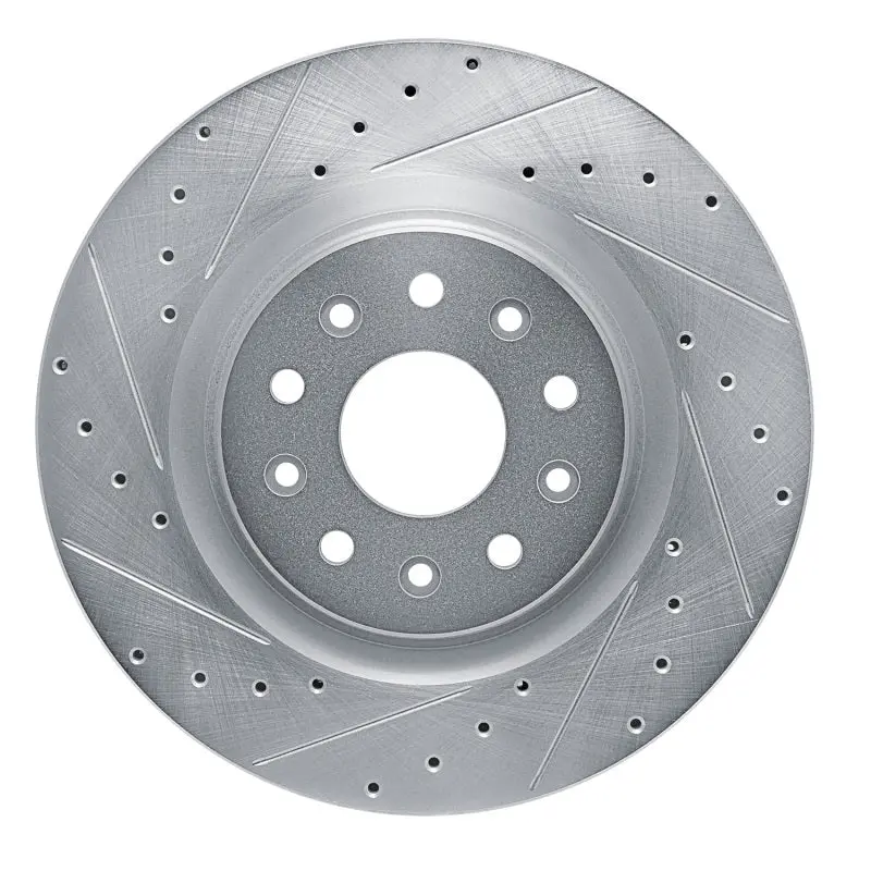 R1 20-25 Chrysler Pacifica Front Left Drilled & Slotted Silver Brake Rotor 1