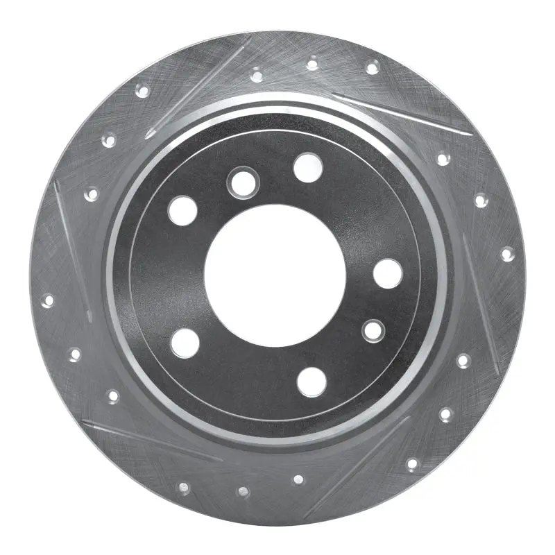R1 81-86 Bmw 733I Rear Left Drilled & Slotted Silver Brake Rotor 1
