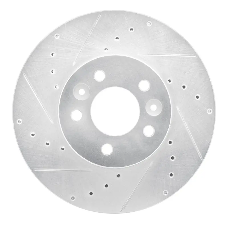 R1 98-02 Ford Crown Victoria Front Left Drilled & Slotted Silver Brake Rotor 1