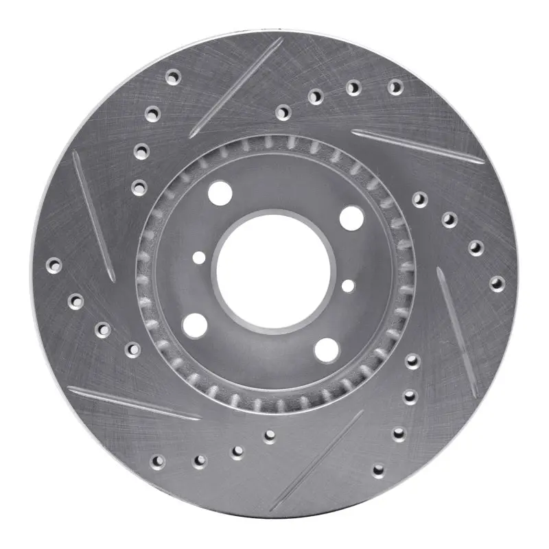 R1 99-07 Suzuki Esteem Front Right Drilled & Slotted Silver Brake Rotor 2