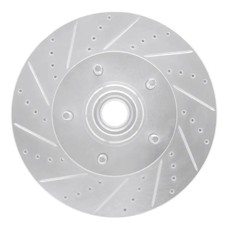 R1 04-06 Ford E-150 Front Left Drilled & Slotted Silver Brake Rotor 1