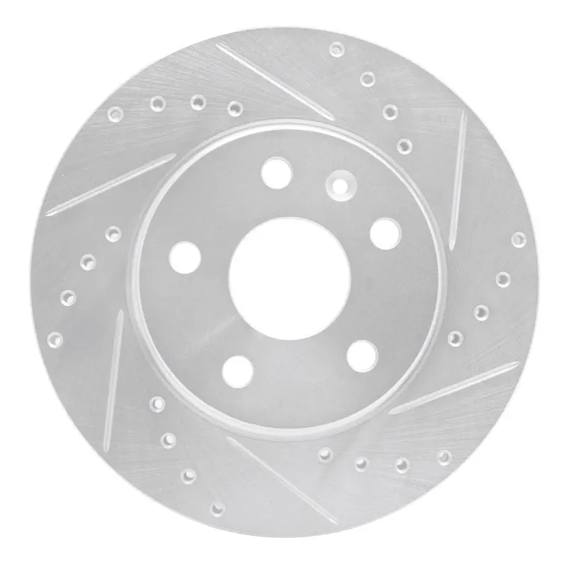 R1 11-16 Buick Lacrosse Front Right Drilled & Slotted Silver Brake Rotor 1