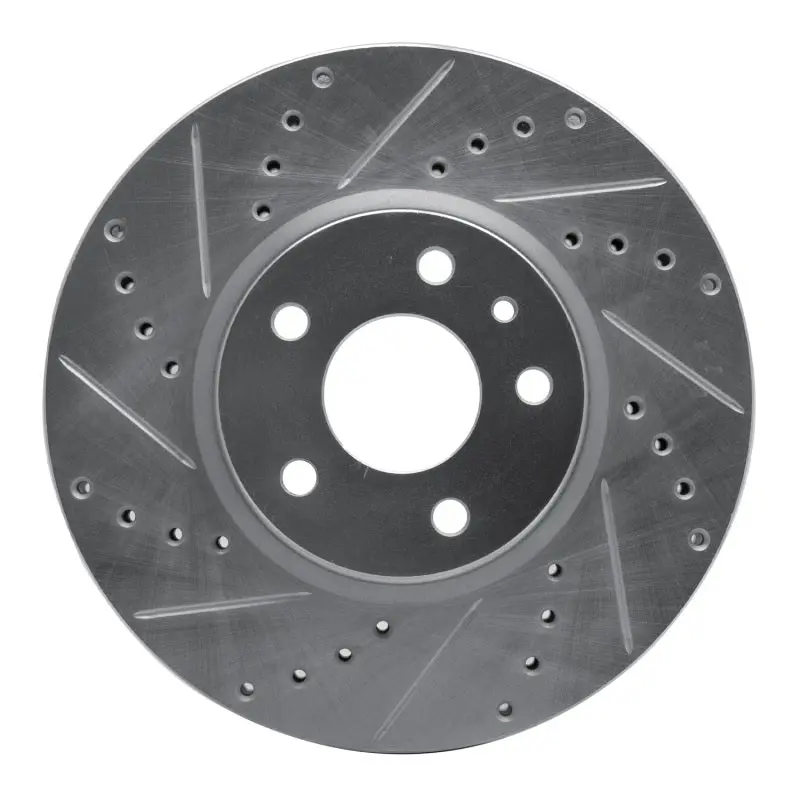 R1 13-20 Ford Special Service Police Sedan Front Left Drilled & Slotted Silver Brake Rotor 1