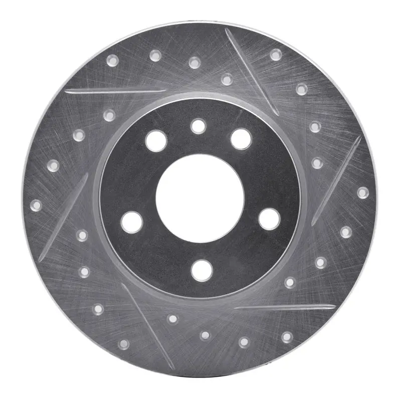 R1 91-95 Alfa Romeo 164 Rear Right Drilled & Slotted Silver Brake Rotor 1