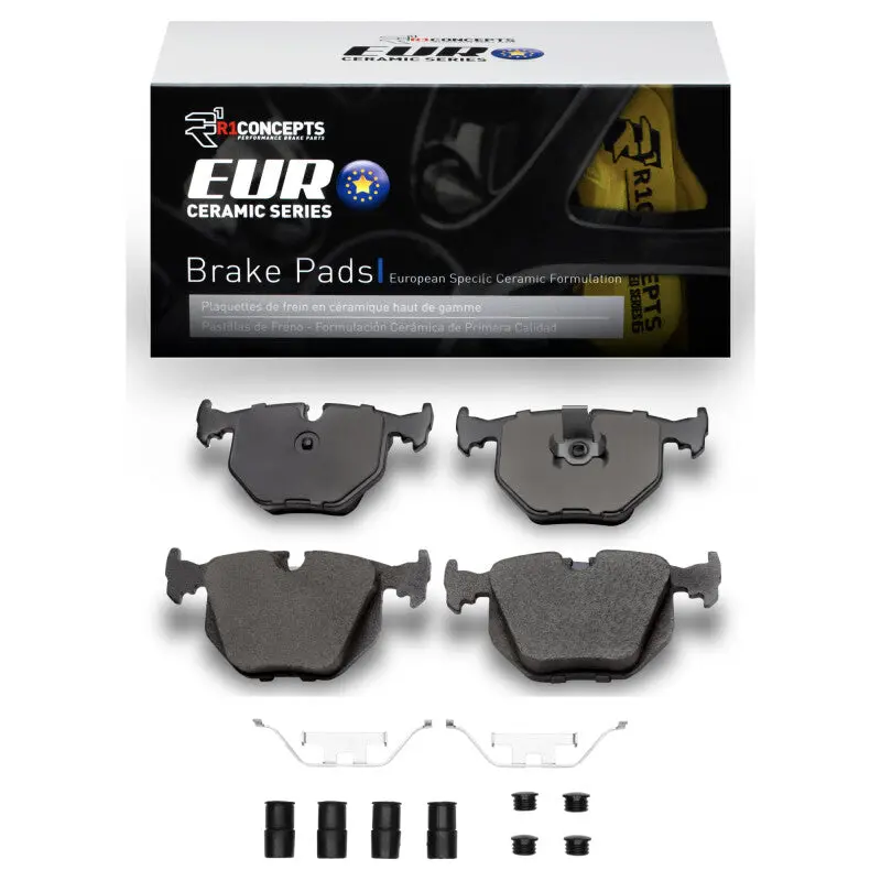 R1 91-10 Bmw 330Ci Rear Euro Ceramic Brake Pads & Hardware Kit 1