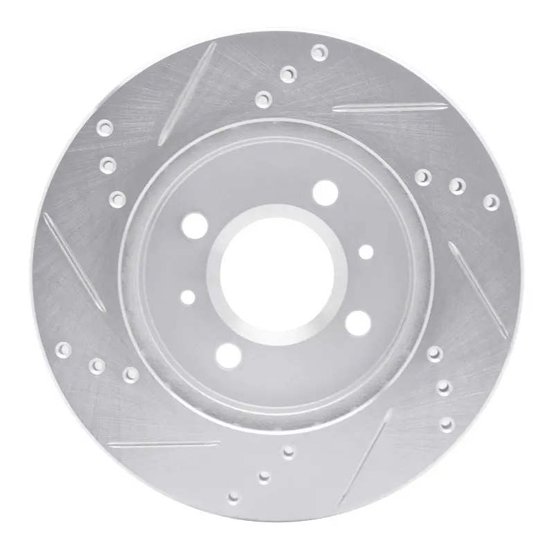 R1 91-02 Saturn Sc Front Right Drilled & Slotted Silver Brake Rotor 2
