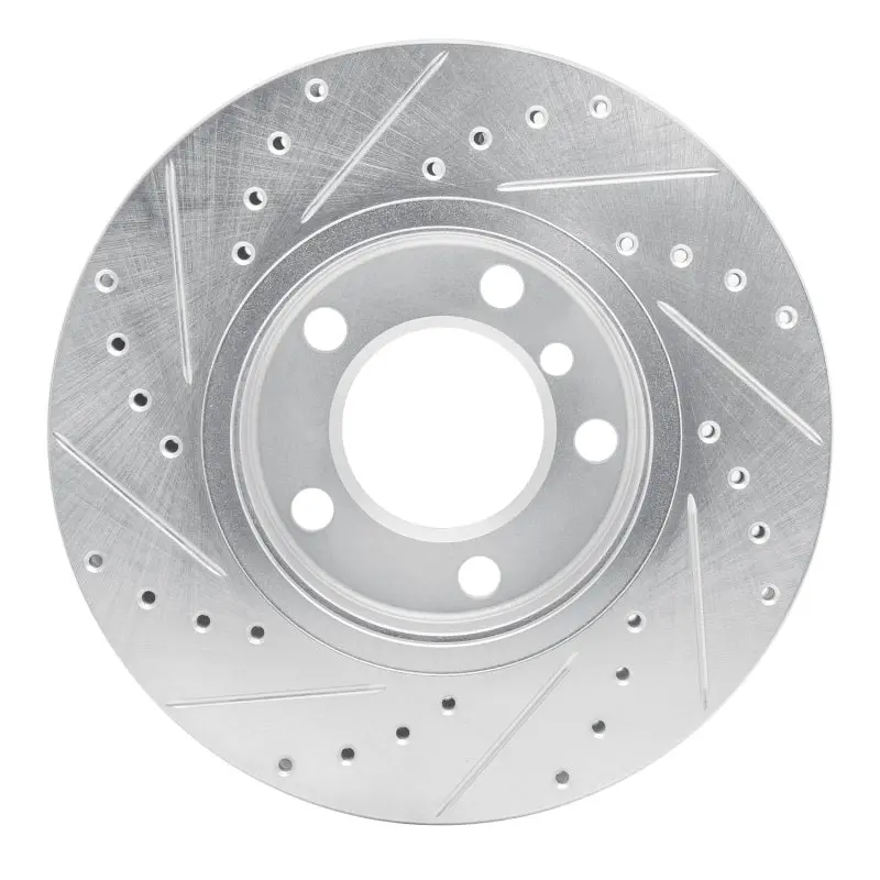 R1 11-16 Mini Cooper Paceman Front Right Drilled & Slotted Silver Brake Rotor 2