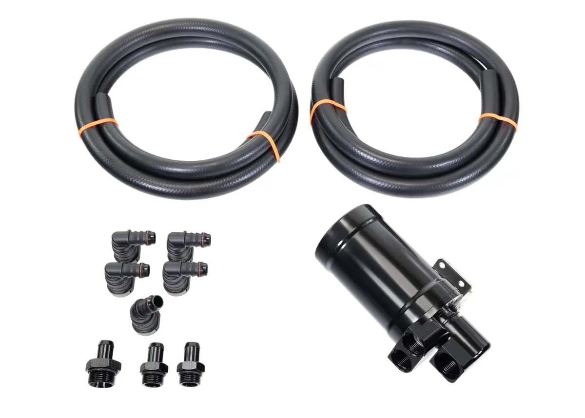 Motion Raceworks F150 2 Stage Active Billet Closed System Catch Can Coyote Kit 1