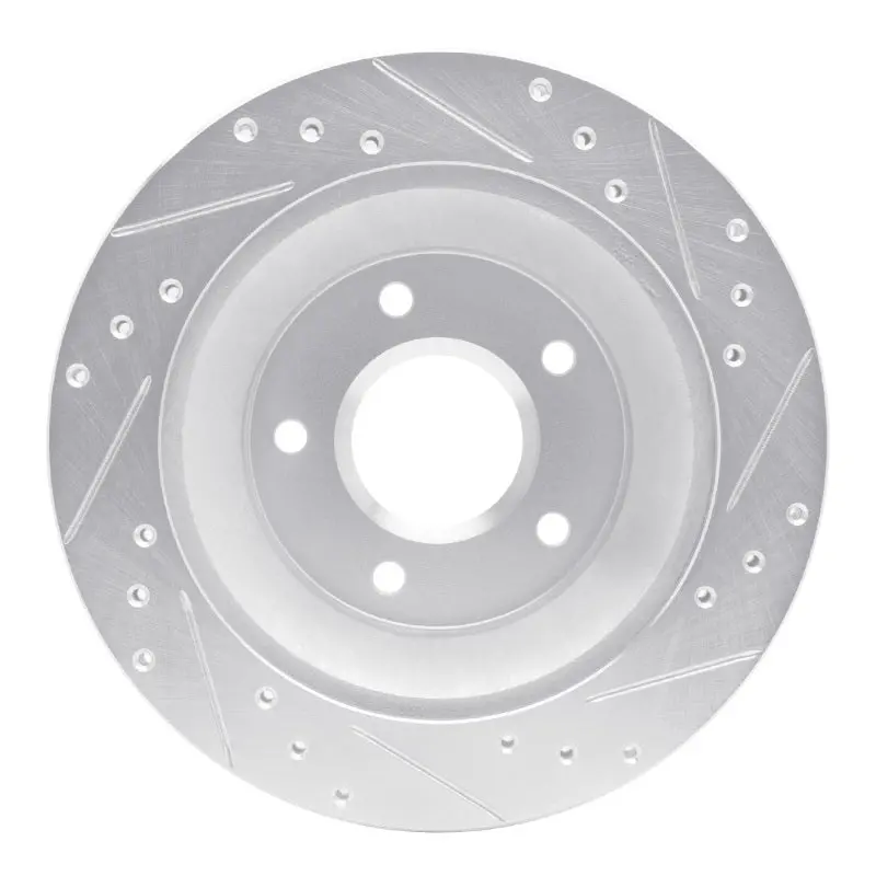 R1 88-94 Chevrolet Corvette Front Left Drilled & Slotted Silver Brake Rotor 2