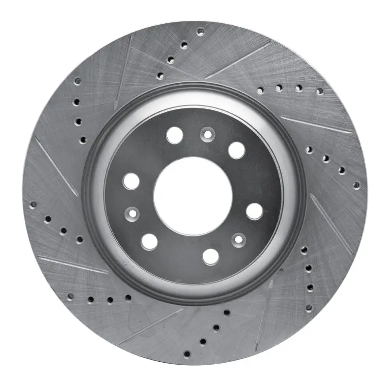 R1 04-09 Cadillac Srx Front Left Drilled & Slotted Silver Brake Rotor 1