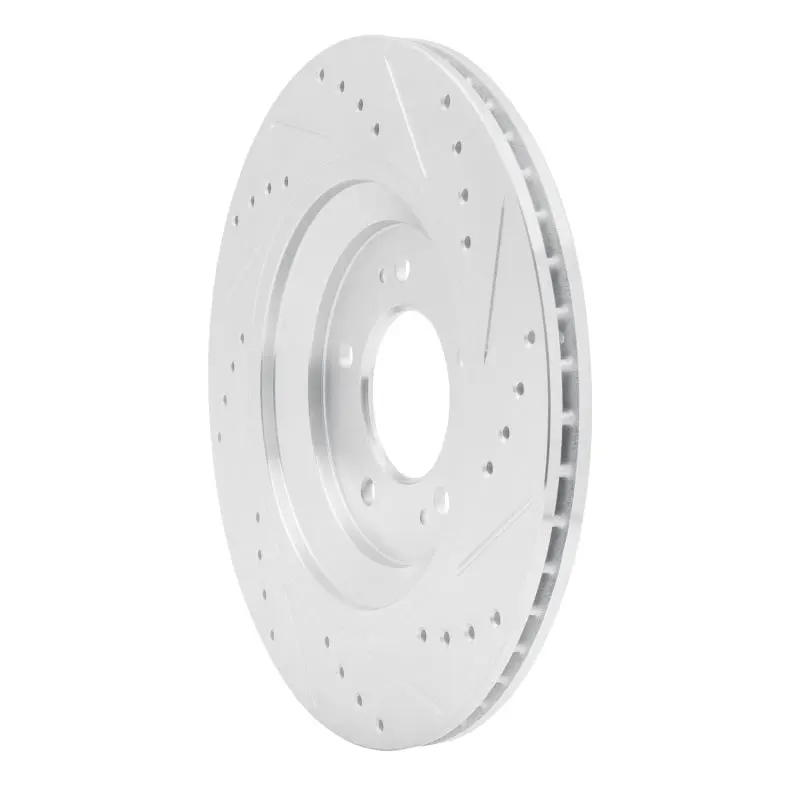 R1 2019-2025 Hyundai Elantra N Rear Left Drilled & Slotted Silver Brake Rotor 2
