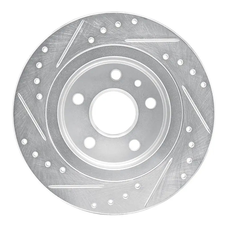 R1 11-22 Buick Encore Rear Right Drilled & Slotted Silver Brake Rotor 2