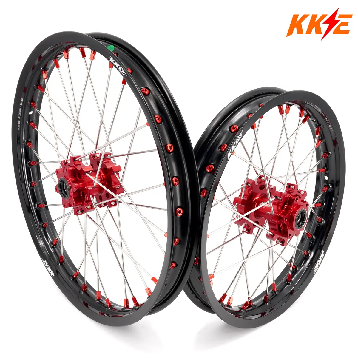 Us Stock Kke 1.6*19" & 1.85*16" Rims Fit Talaria Sting Mx5 E-Bike Wheels Red Nipples 1