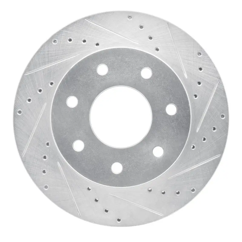 R1 04-08 Ford F-150 4Wd Front Right Drilled & Slotted Silver Brake Rotor 1