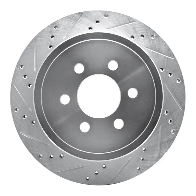 R1 03-03 Dodge Durango Rear Left Drilled & Slotted Silver Brake Rotor 1