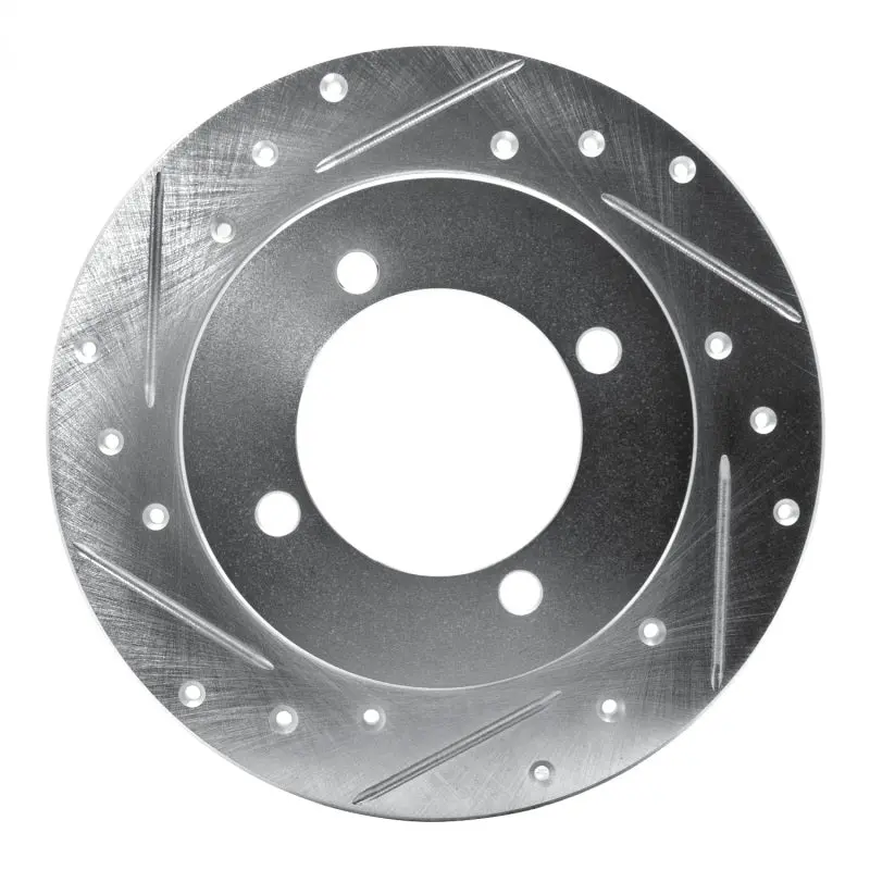 R1 94-96 Hyundai Elantra Rear Left Drilled & Slotted Silver Brake Rotor 1
