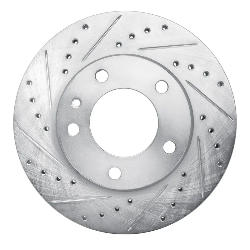 R1 82-88 Bmw 524Td Front Left Drilled & Slotted Silver Brake Rotor 1
