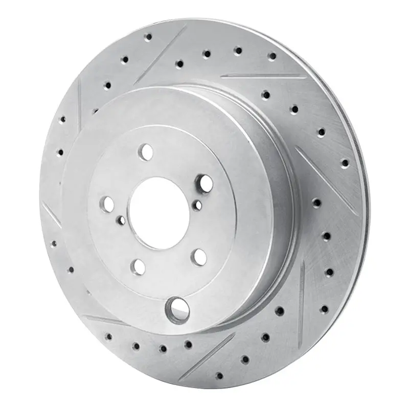 R1 17-25 Subaru Brz Rear Left Drilled & Slotted Silver Brake Rotor 2