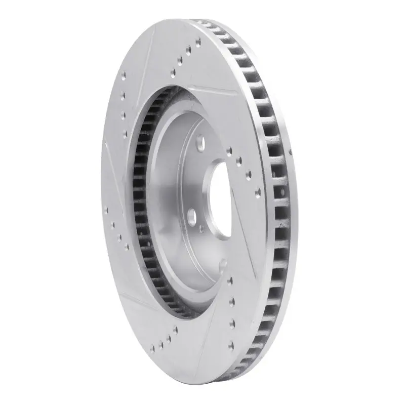 R1 1995-1999 Dodge Neon (Usa/Canada) Front Right Drilled & Slotted Silver Brake Rotor 2