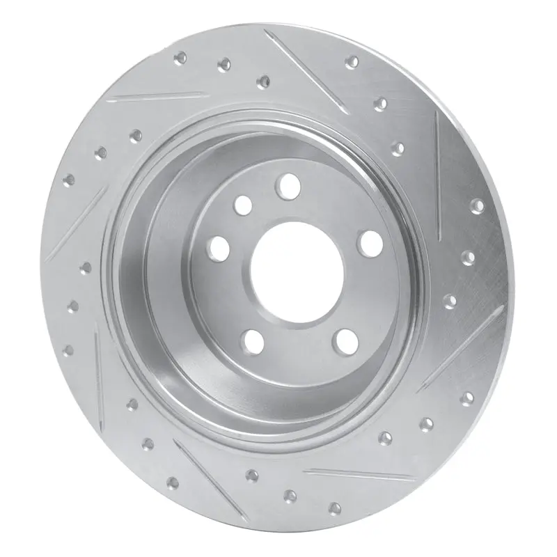 R1 07-10 Volvo S80 Rear Left Drilled & Slotted Silver Brake Rotor 2