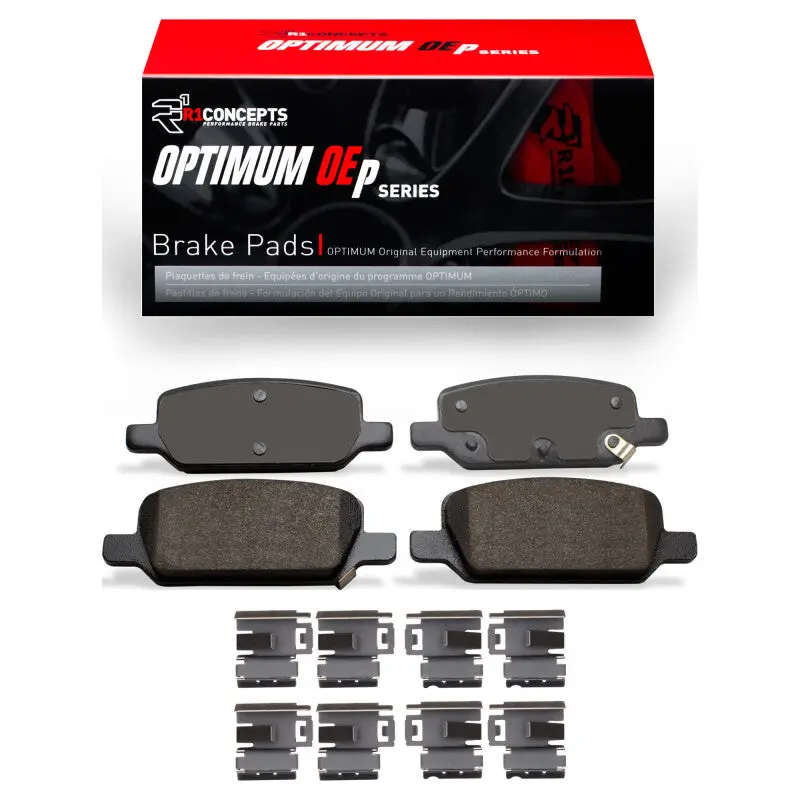 R1 2017-2025 Tesla Model 3 Rear R1 Optimum Oe Pads & Hardware Kit 1