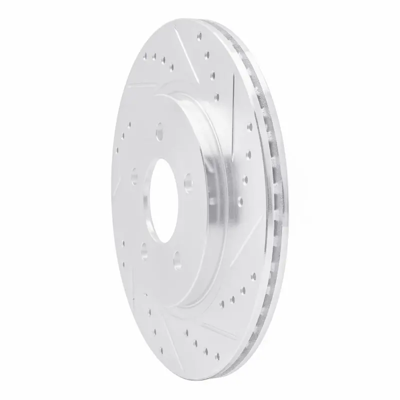 R1 05-14 Ford Mustang Rear Right Drilled & Slotted Silver Brake Rotor 2