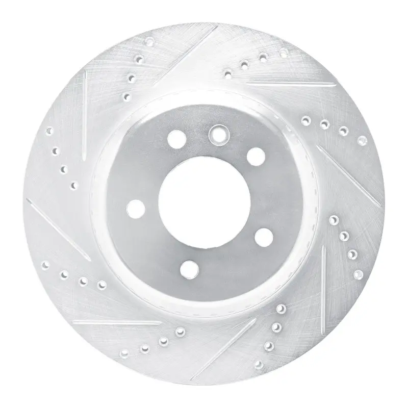 R1 20-25 Land Rover Defender 90 Rear Left Drilled & Slotted Silver Brake Rotor 1