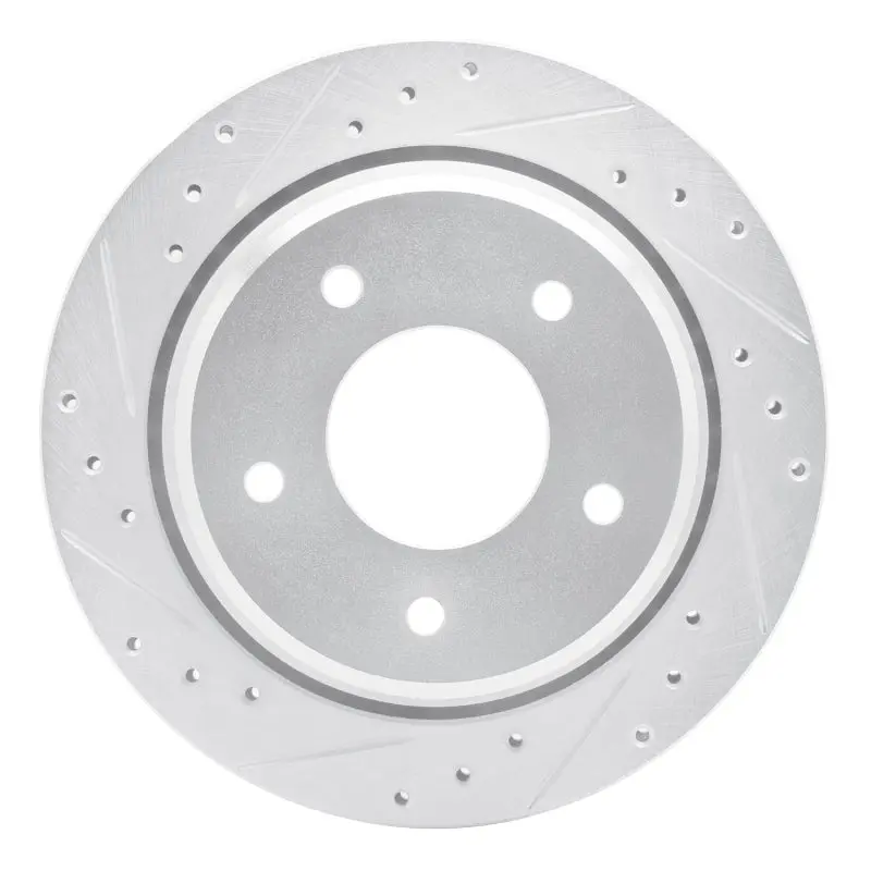 R1 94-96 Chevrolet Caprice Rear Left Drilled & Slotted Silver Brake Rotor 1