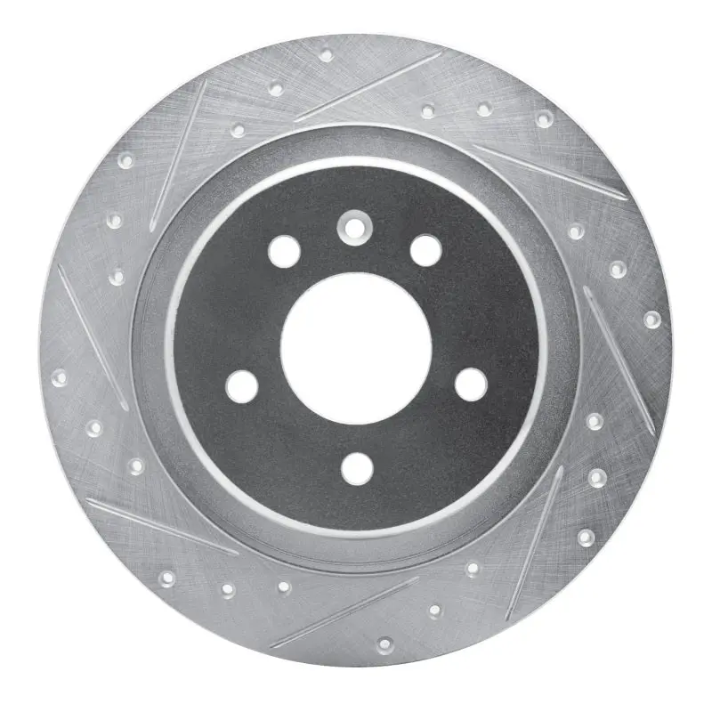 R1 16-18 Buick Envision Rear Left Drilled & Slotted Silver Brake Rotor 1