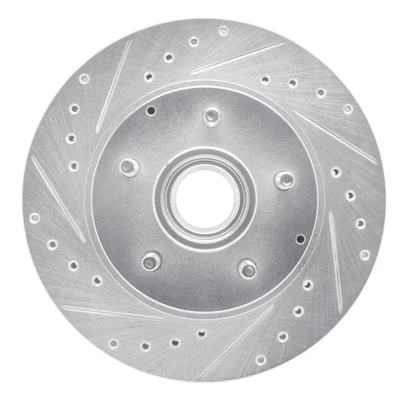 R1 93-95 Chevrolet G10 Front Left Drilled & Slotted Silver Brake Rotor 1