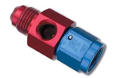 Russell Adapter Fitting -8 Female An To Holley Dual Feed 750 Through Domin. 1350 Male Blk Ano 2 Pk 1