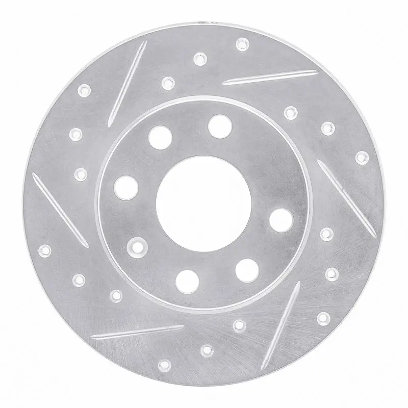R1 88-89 Pontiac Lemans Front Right Drilled & Slotted Silver Brake Rotor 1