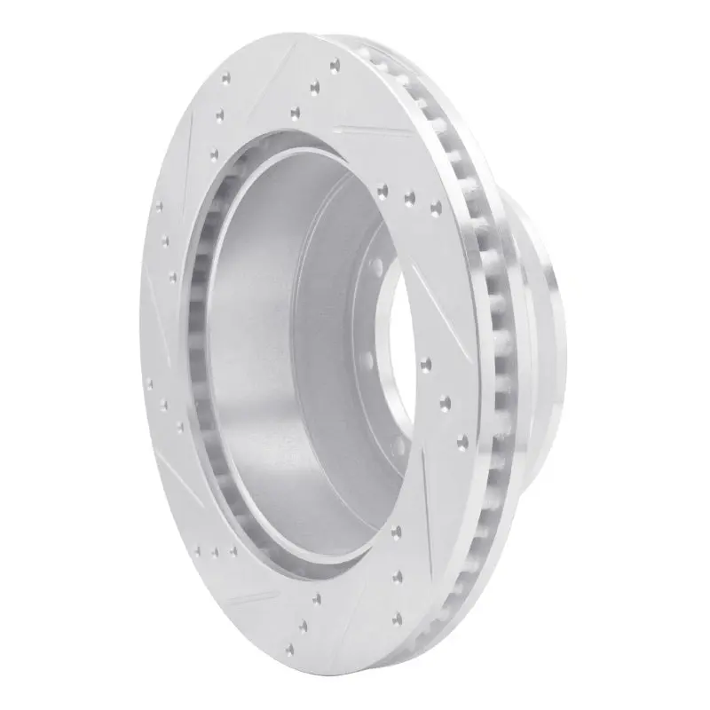 R1 99-07 Ford E-350 Super Duty Rear Right Drilled & Slotted Silver Brake Rotor 2