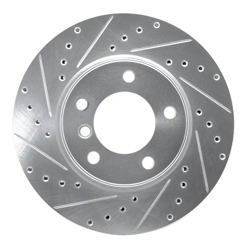 R1 04-10 Bmw 525I (Usa/Canada) Front Left Drilled & Slotted Silver Brake Rotor 1