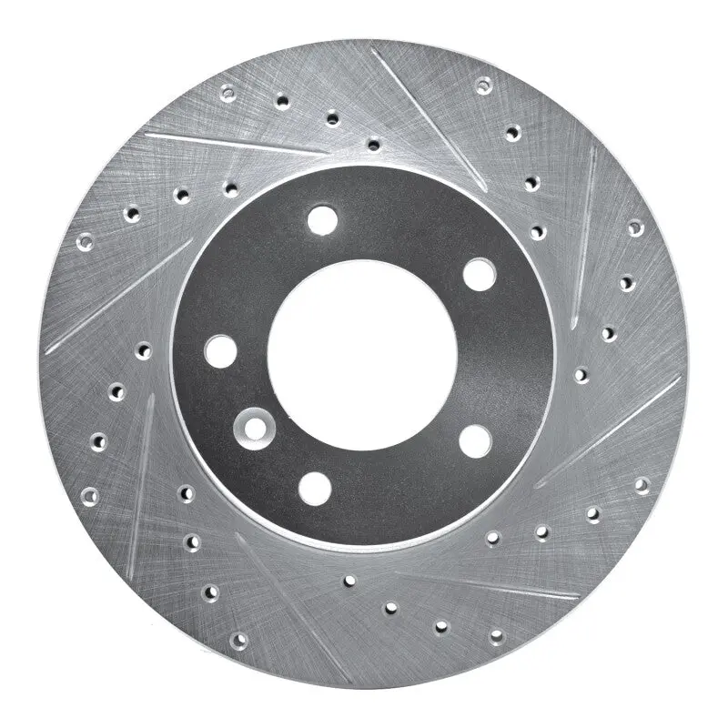 R1 86-89 Jaguar Vanden Plas Front Right Drilled & Slotted Silver Brake Rotor 1