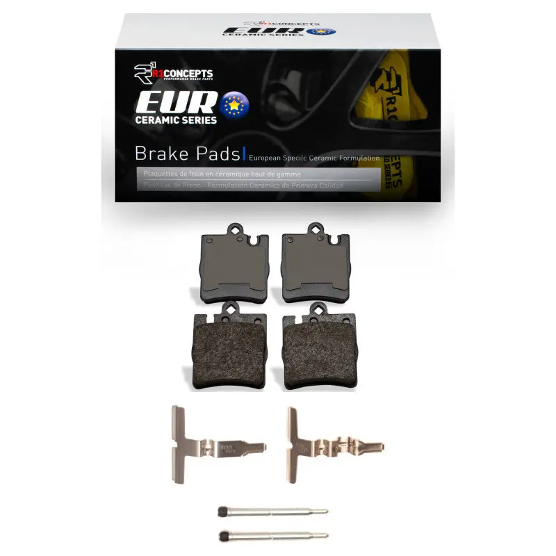 R1 1996-2011 Mercedes-Benz C230 Rear R1 Euro Ceramic Pads & Hardware Kit 1