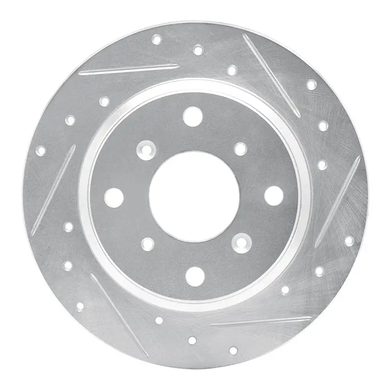 R1 86-96 Acura Legend Rear Right Drilled & Slotted Silver Brake Rotor 1
