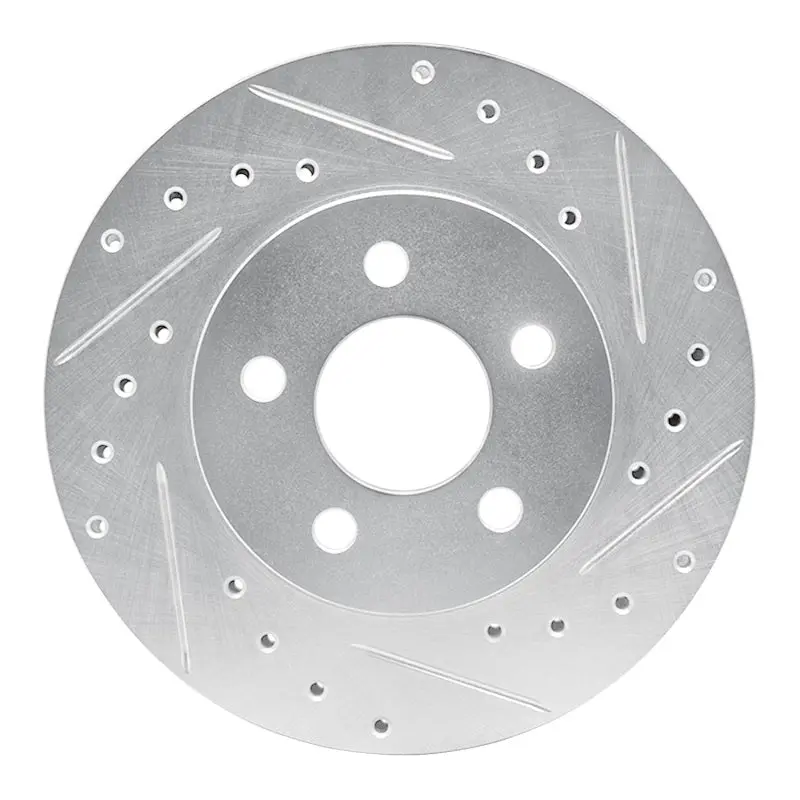 R1 96-00 Chrysler Voyager Front Right Drilled & Slotted Silver Brake Rotor 1
