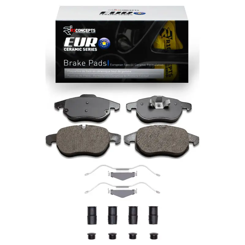 R1 03-05 Saab 9-3 Front Euro Ceramic Pads & Hardware Kit 1