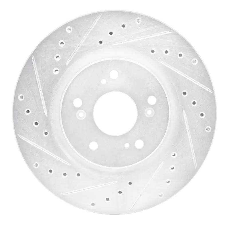 R1 97-05 Acura Nsx Rear Left Drilled & Slotted Silver Brake Rotor 1