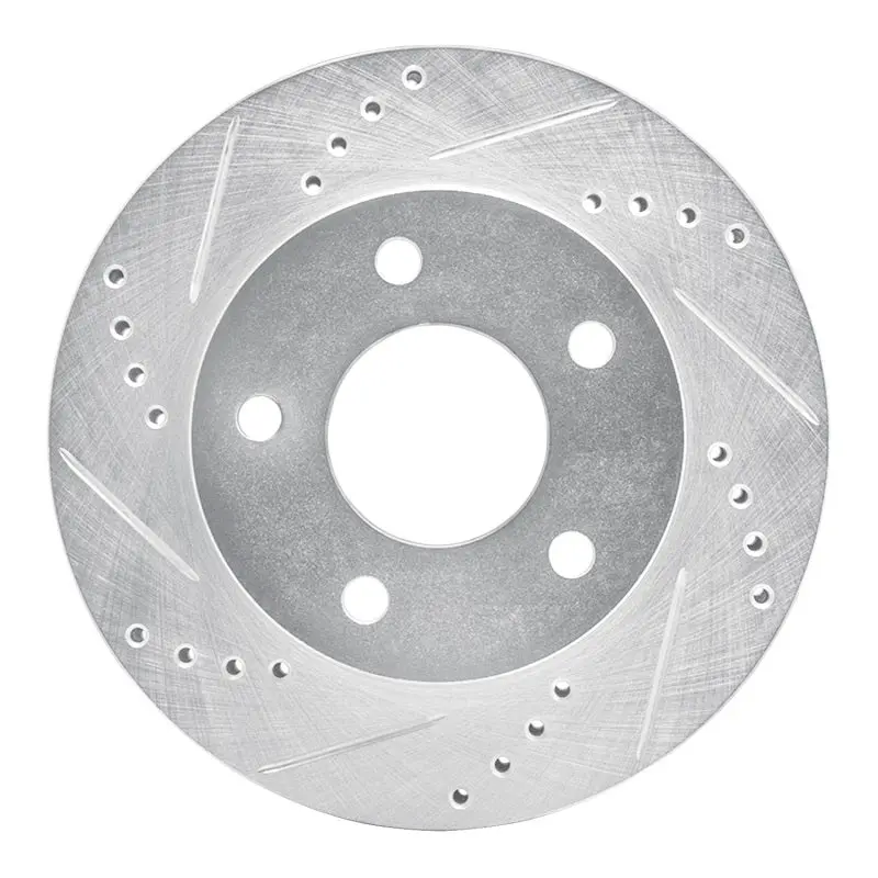 R1 83-96 Buick Century Front Left Drilled & Slotted Silver Brake Rotor 1