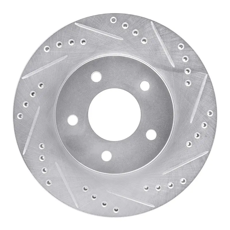 R1 94-01 Buick Regal Front Right Drilled & Slotted Silver Brake Rotor 1