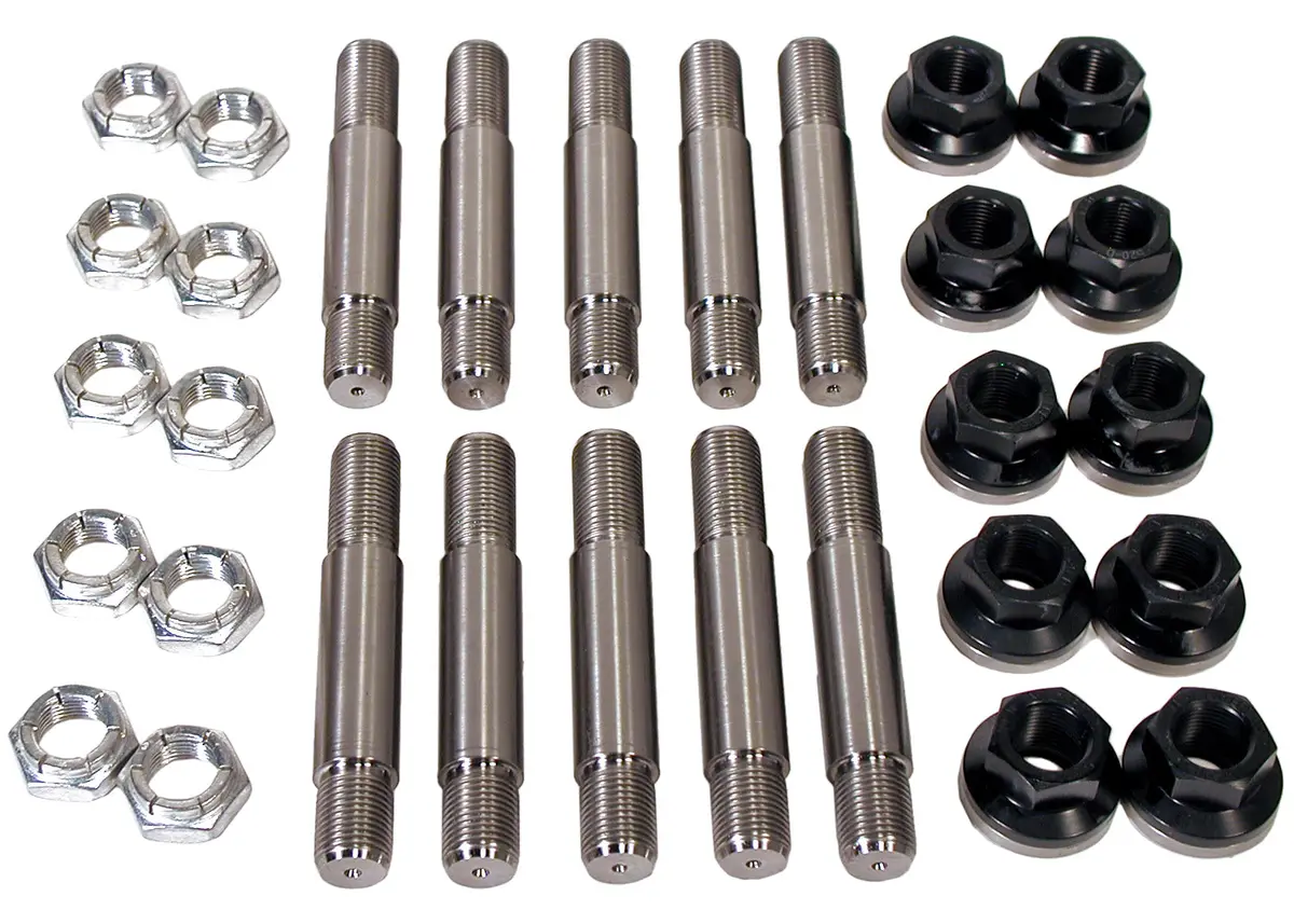 5/8" Titanium Drive Stud / Aluminum Lugnut Kit 2" Shoulder Length 1