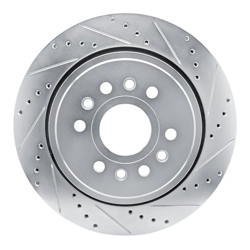 R1 21-25 Jeep Grand Wagoneer Rear Right Drilled & Slotted Silver Brake Rotor 1