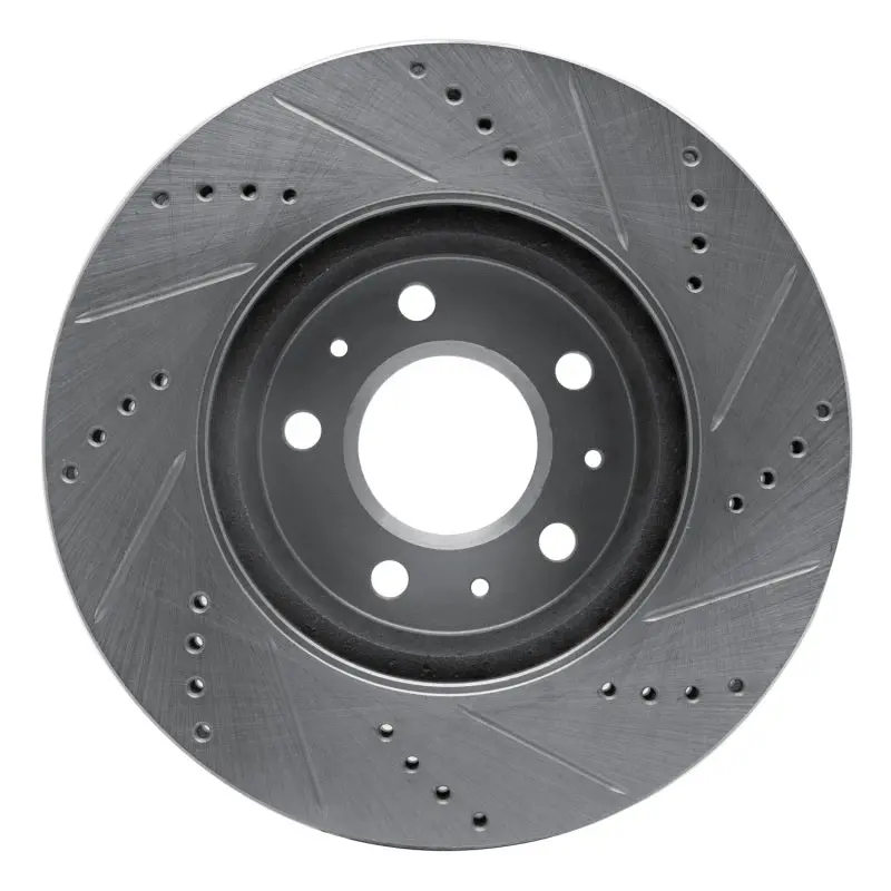 R1 03-08 Cadillac Cts Front Left Drilled & Slotted Silver Brake Rotor 2