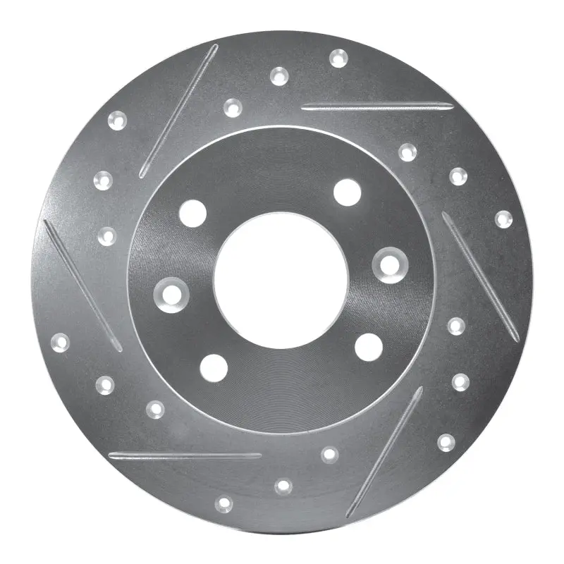 R1 81-83 Renault R18i Front Left Drilled & Slotted Silver Brake Rotor 1