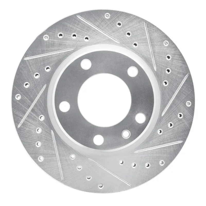 R1 88-91 Bmw M3 Front Right Drilled & Slotted Silver Brake Rotor 1