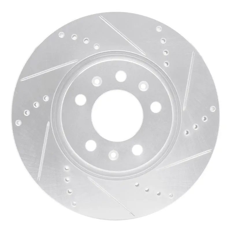 R1 06-10 Pontiac Solstice Front Right Drilled & Slotted Silver Brake Rotor 1