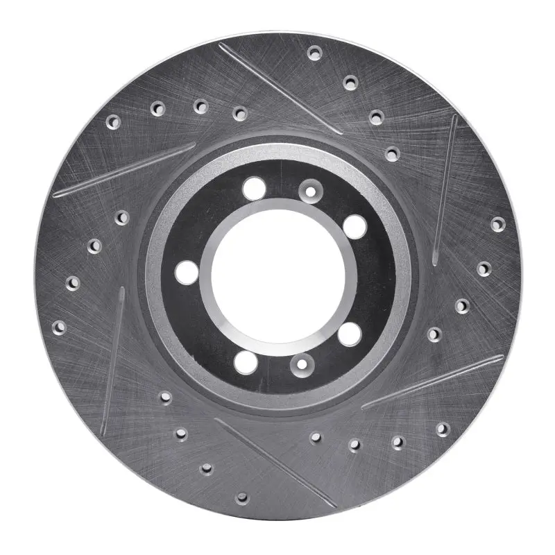 R1 81-89 Alfa Romeo Gtv-6 Front Right Drilled & Slotted Silver Brake Rotor 1
